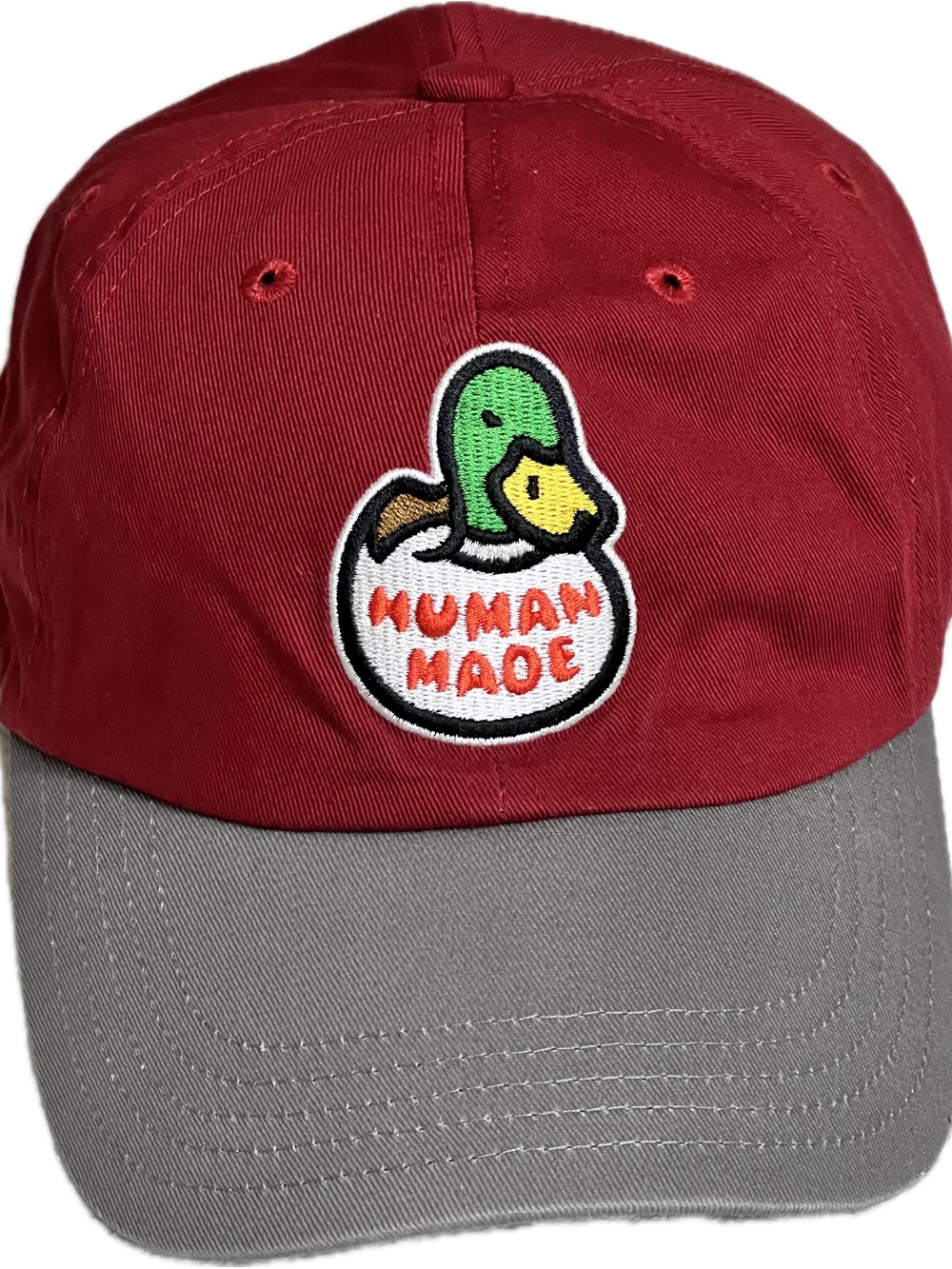 Human Made Two-Tone Duck Patch Cap - Red & Gray